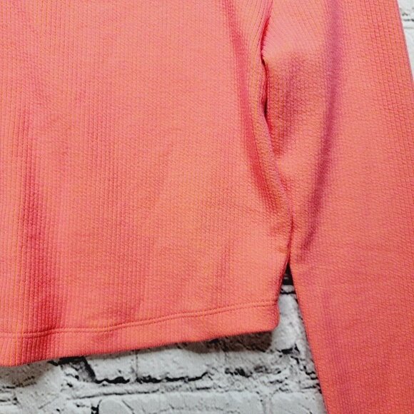 Adidas 2 Colored Rib Long Sleeve Top In Semi Turbo Bright Orange Size S - Picture 7 of 13